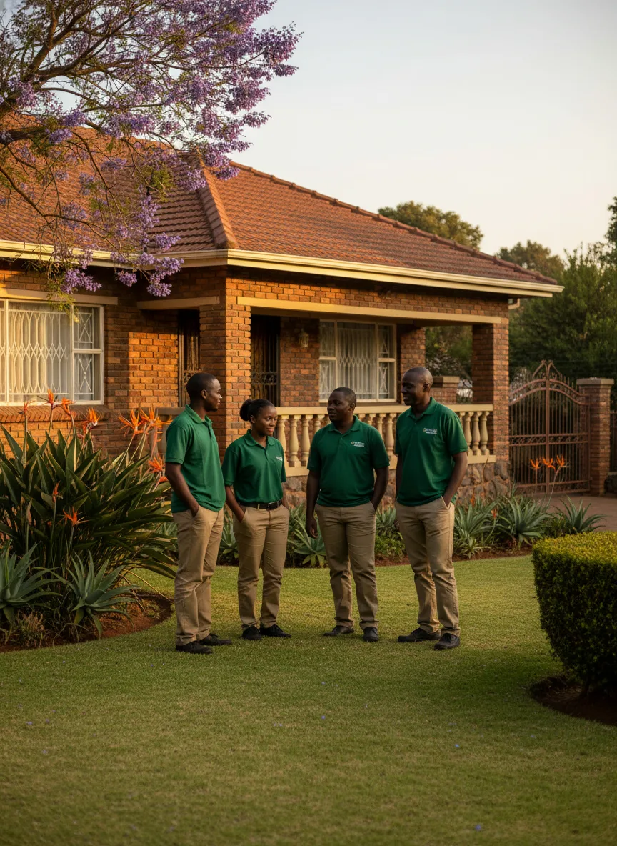 Scapes & Décor team at a Harare estate